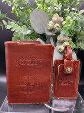 Leather Travel Wallet and Luggage Tag Set