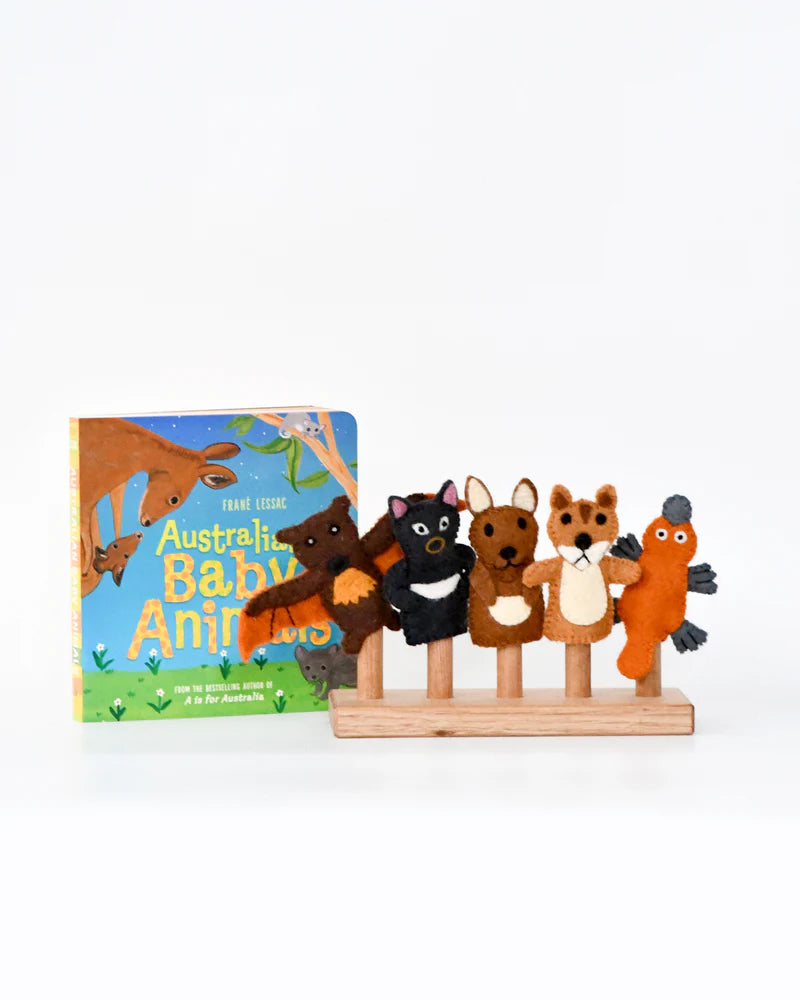 Australian Finger Puppets and Book Set