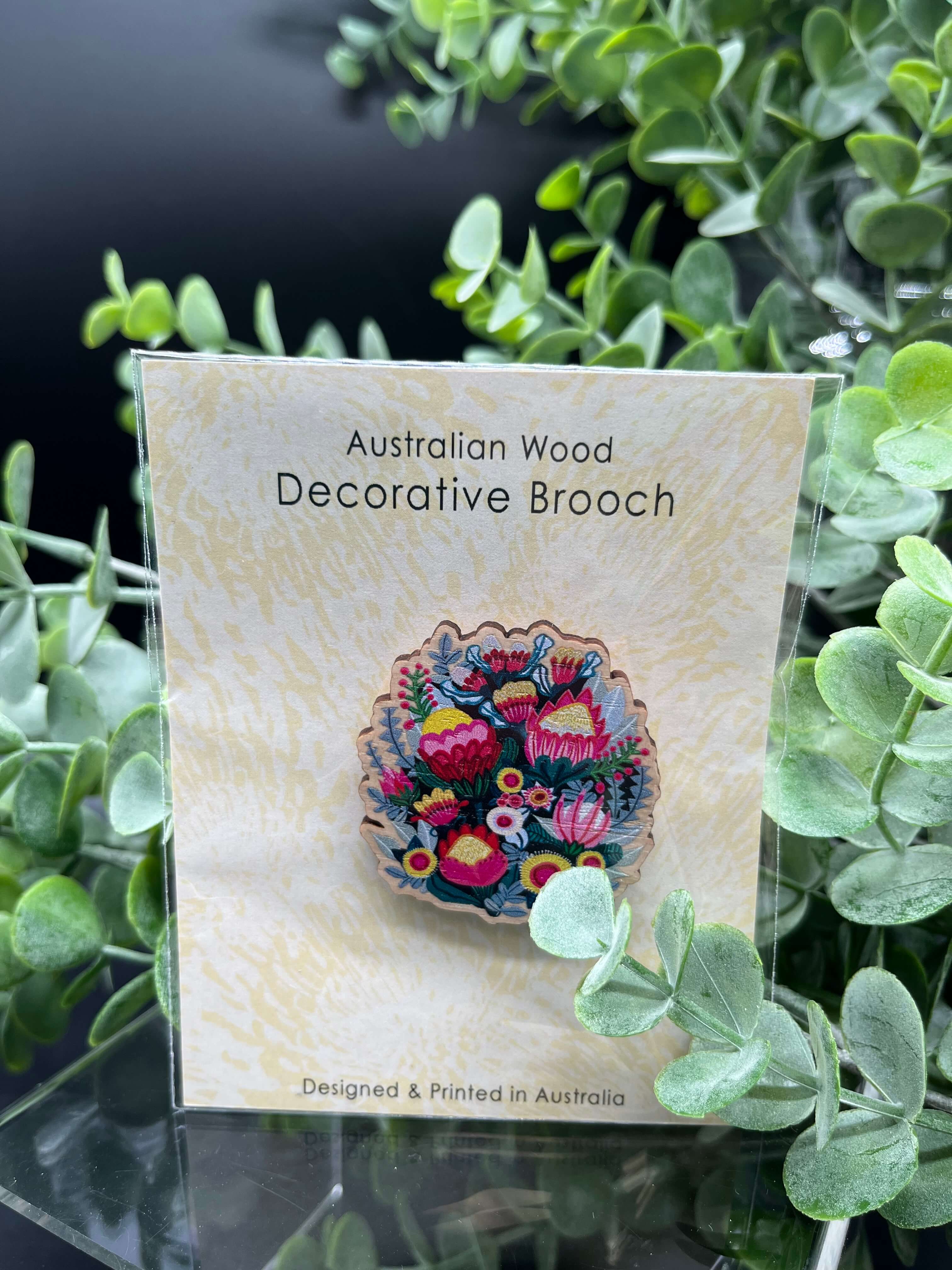 Australian Wooden Brooches