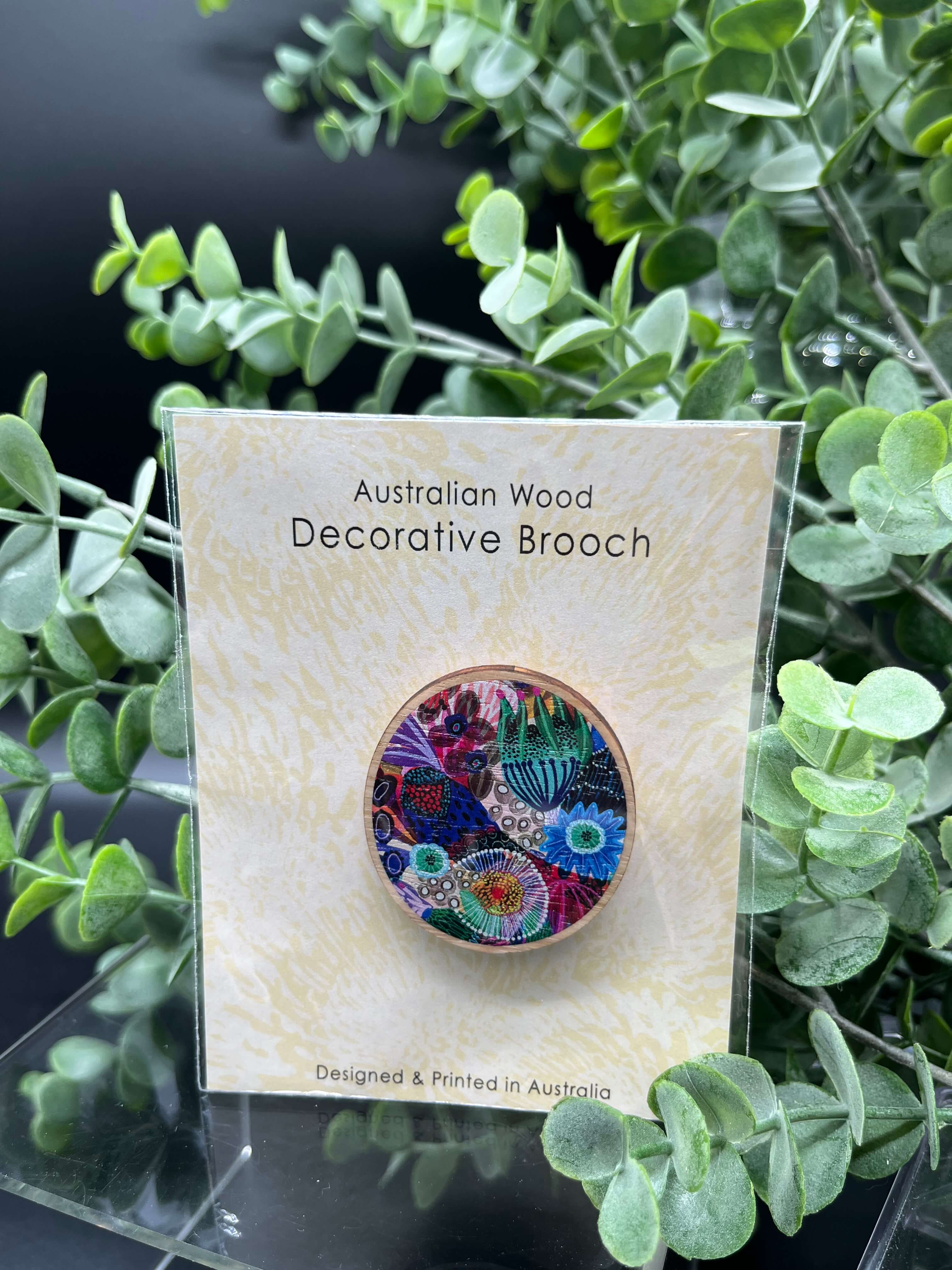 Australian Wooden Brooches