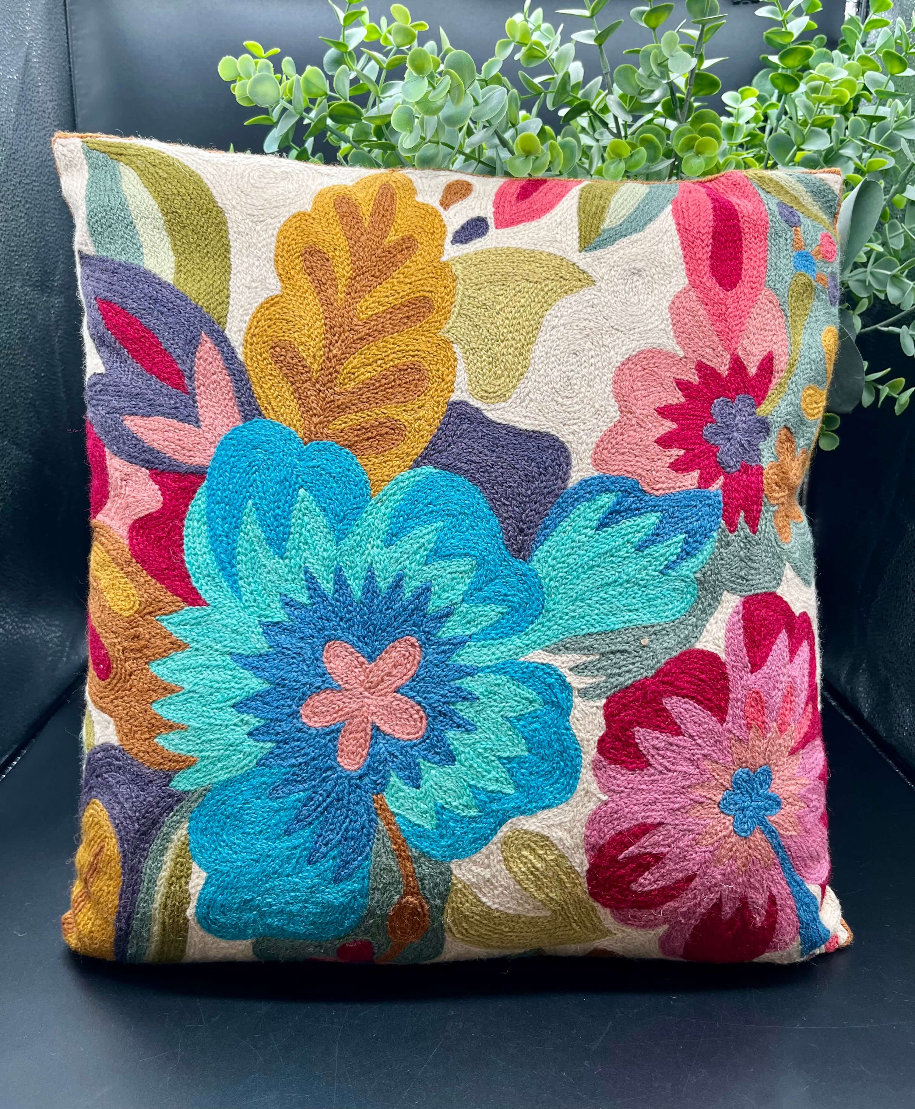 Handmade Chain Stitched Cushion Covers