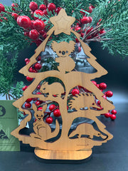 Australian Wood Carved Christmas Tree