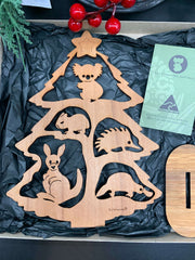 Australian Wood Carved Christmas Tree