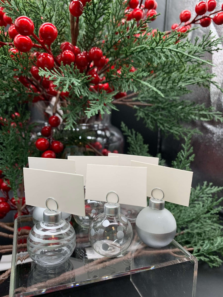 Christmas Bauble Place Card Holders