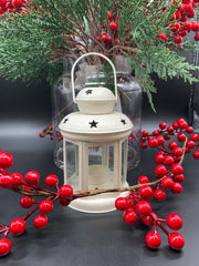 Christmas Tea Light White Lantern