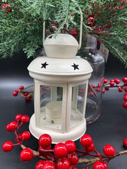 Christmas Tea Light White Lantern