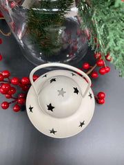 Christmas Tea Light White Lantern