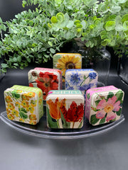 Floral Square Tins