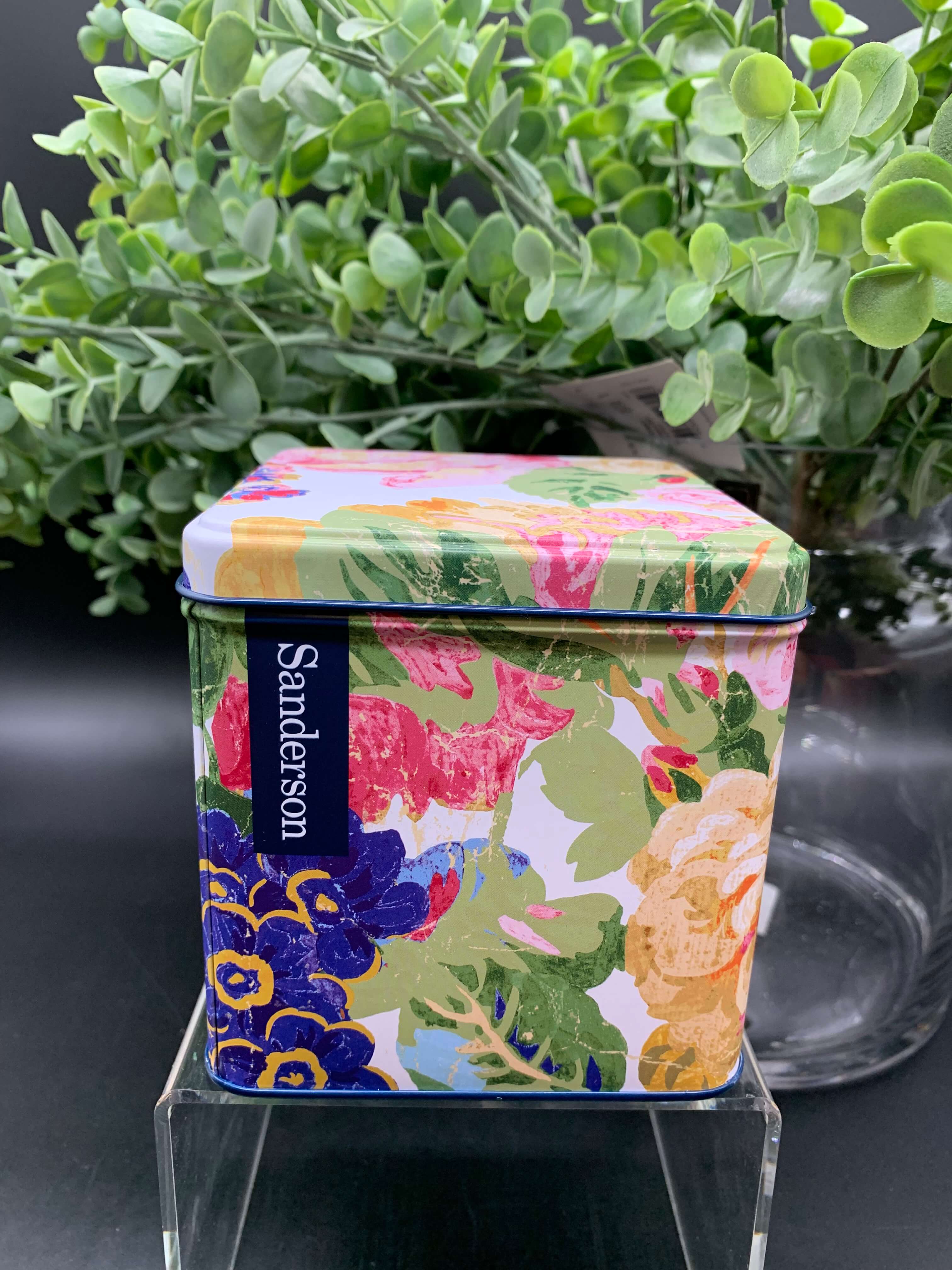 Rose and Peony Square Tin Canisters