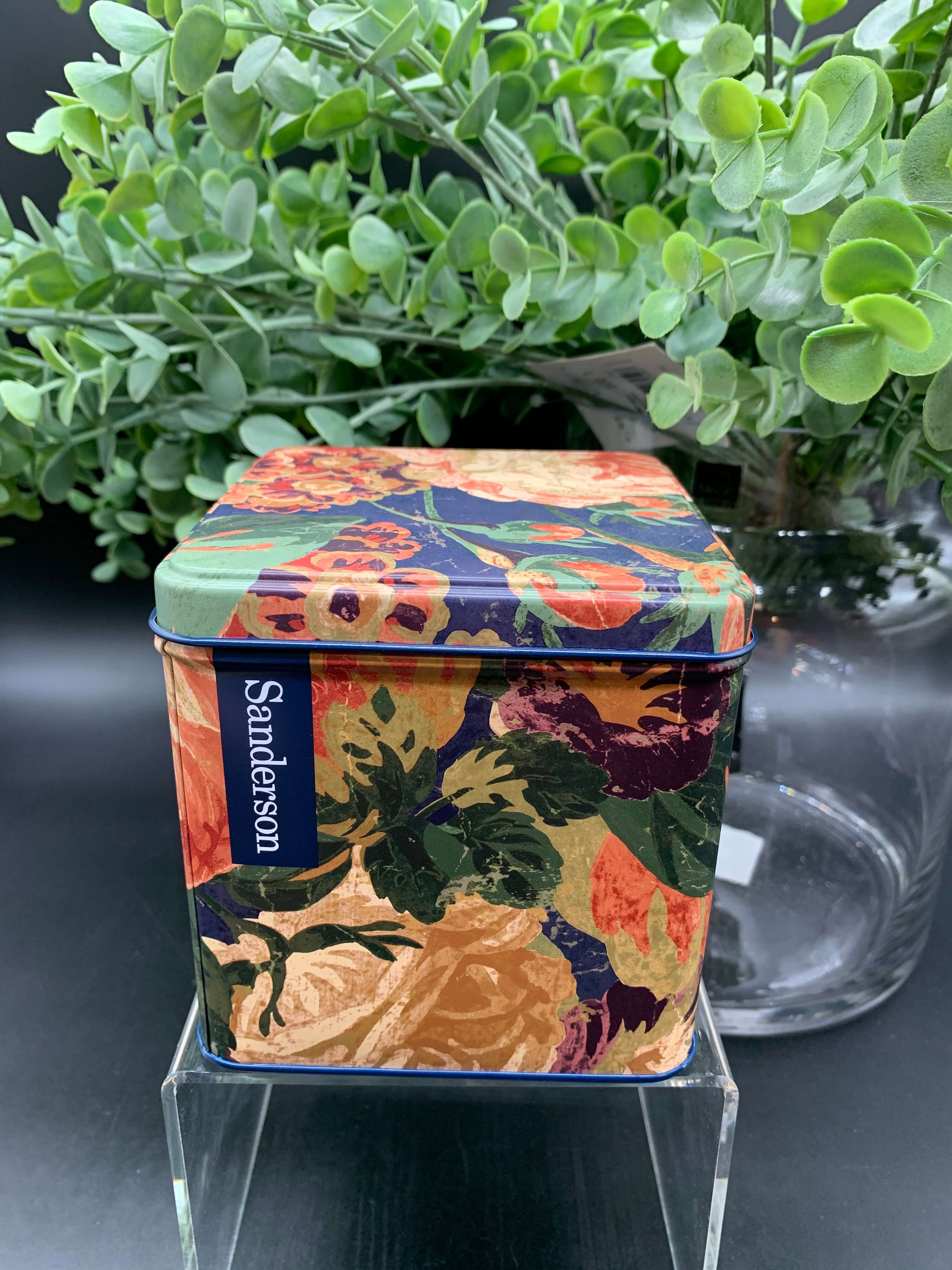 Rose and Peony Square Tin Canisters