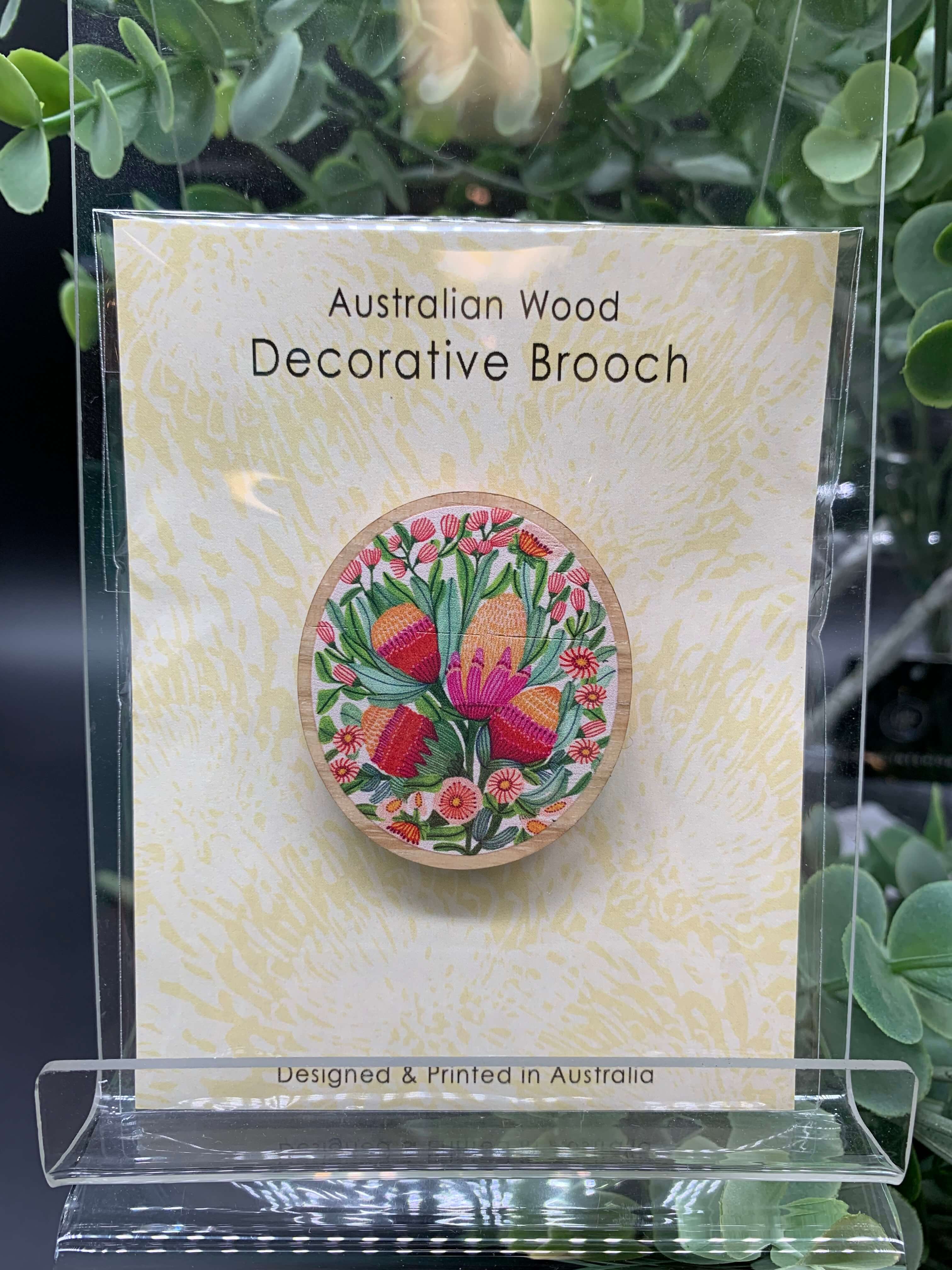 Australian Wooden Brooches