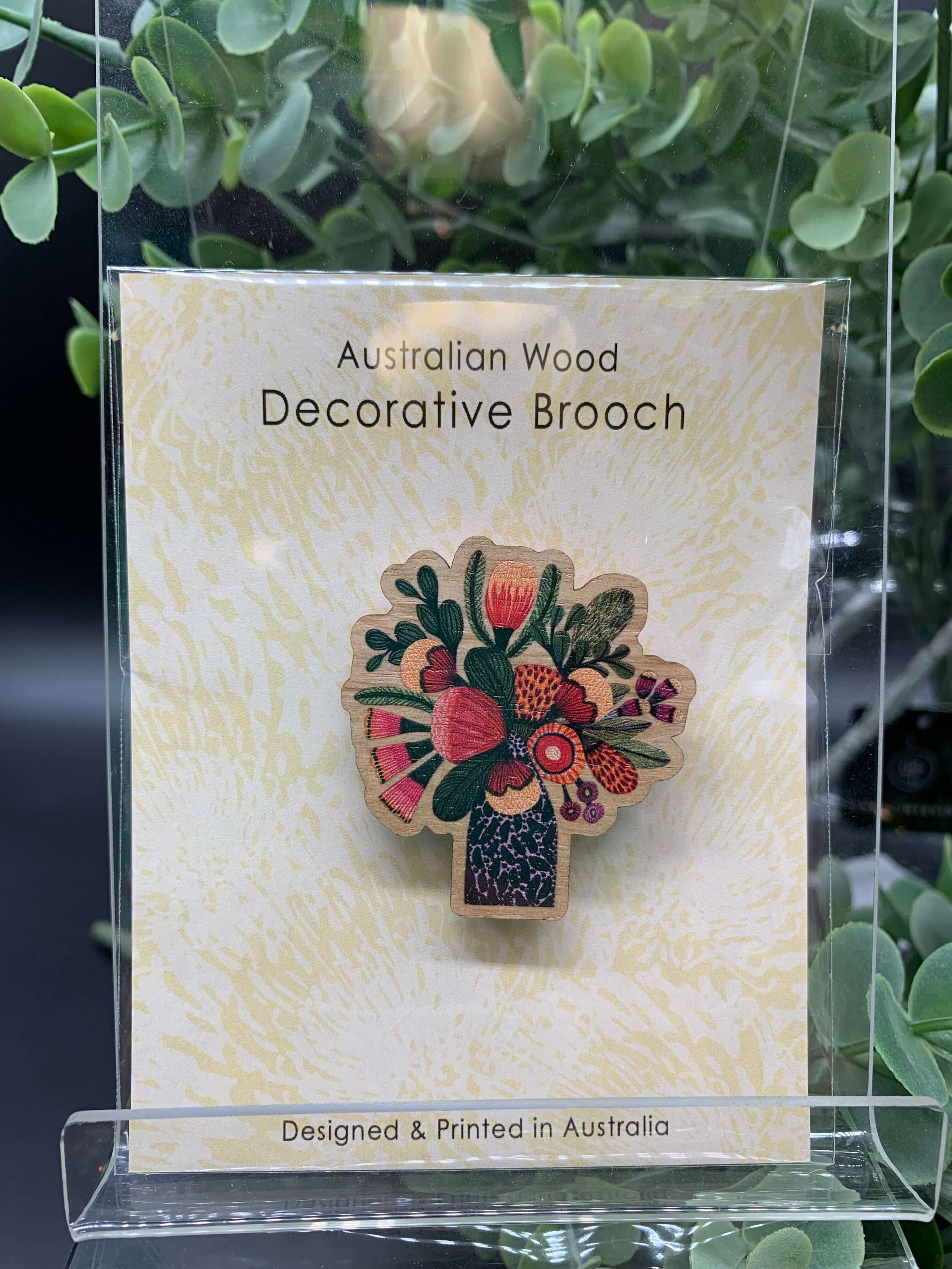 Australian Wooden Brooches