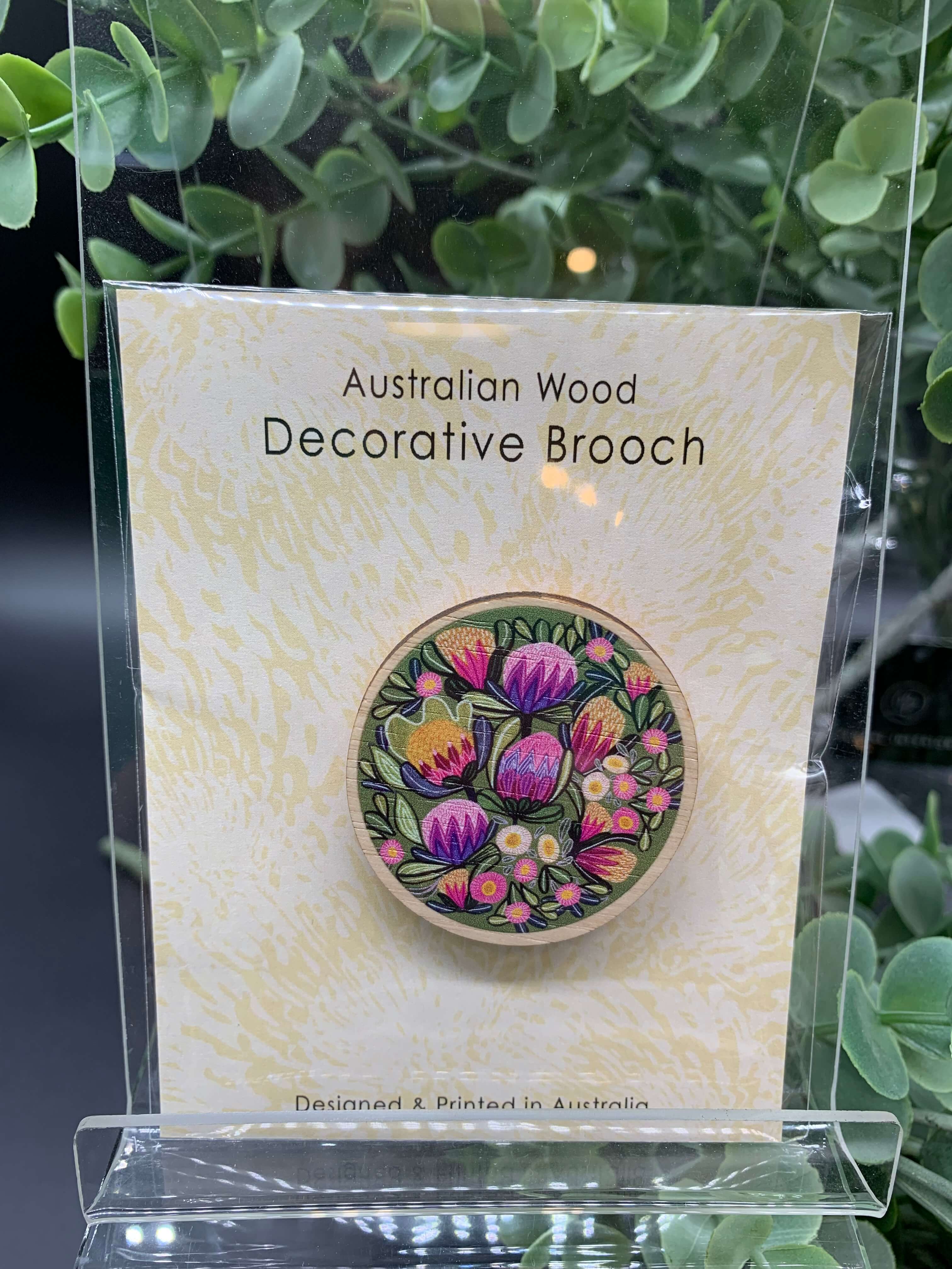 Australian Wooden Brooches