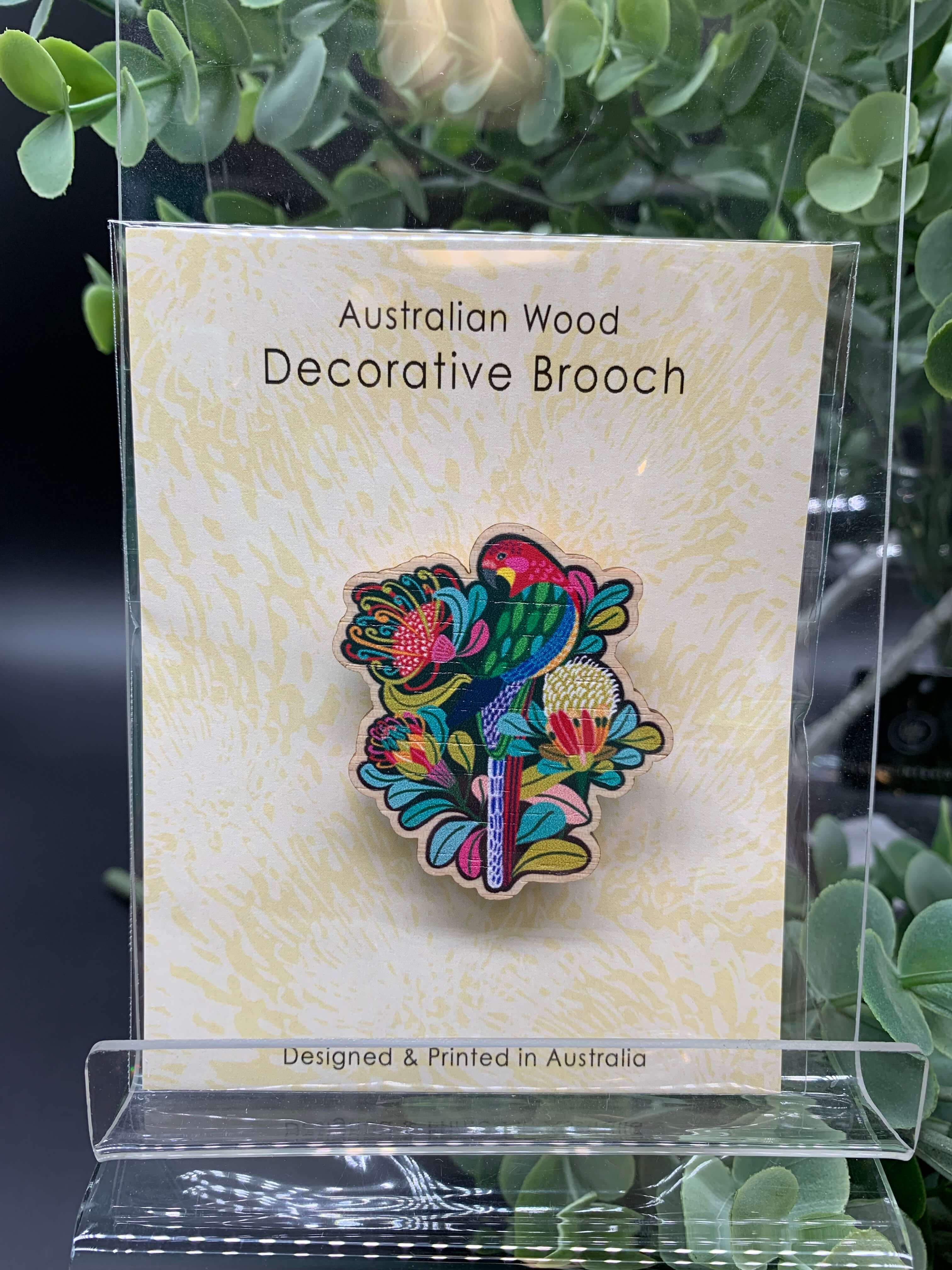 Australian Wooden Brooches