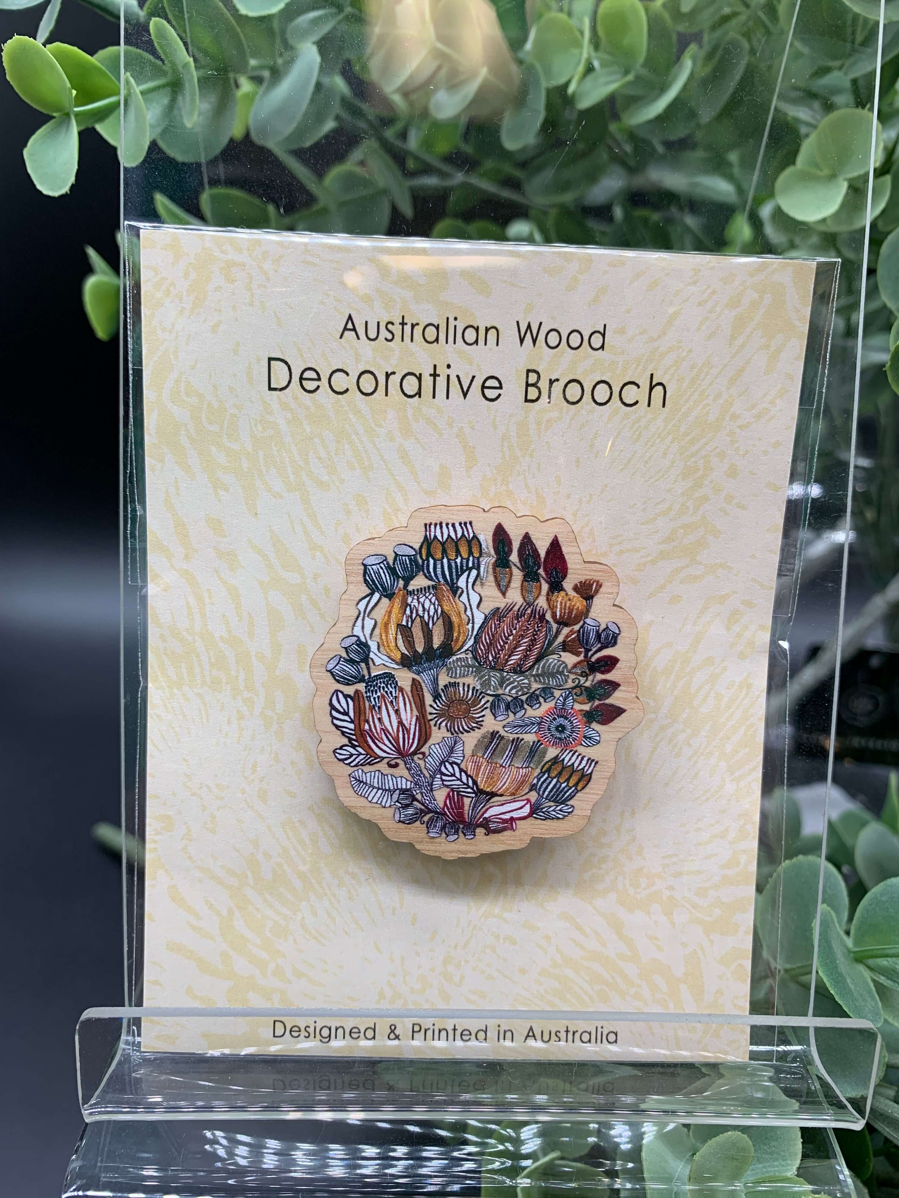 Australian Wooden Brooches