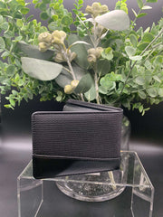 Men's Faux Leather Wallet - 2 Tone Black