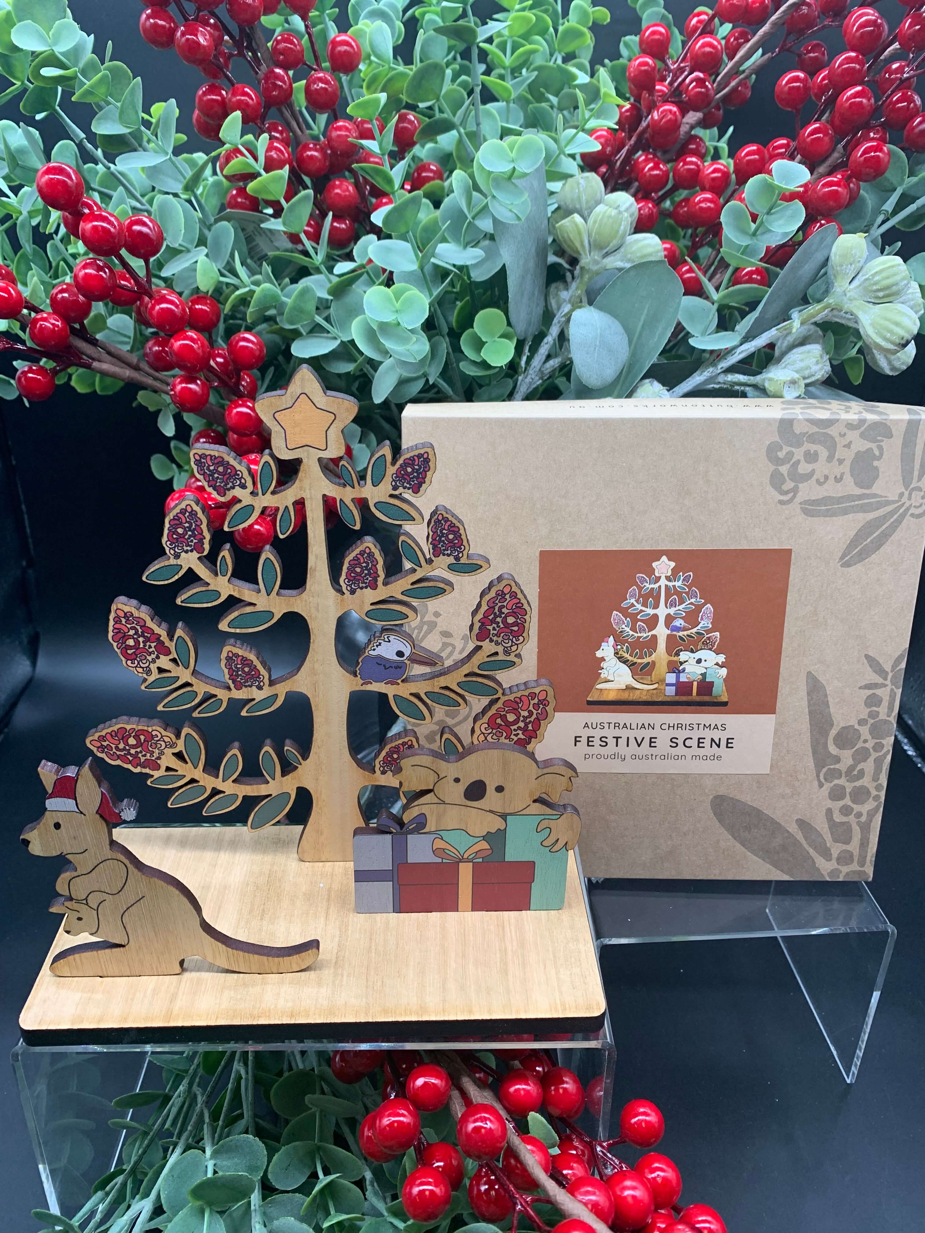 Australian Wooden Christmas Scene