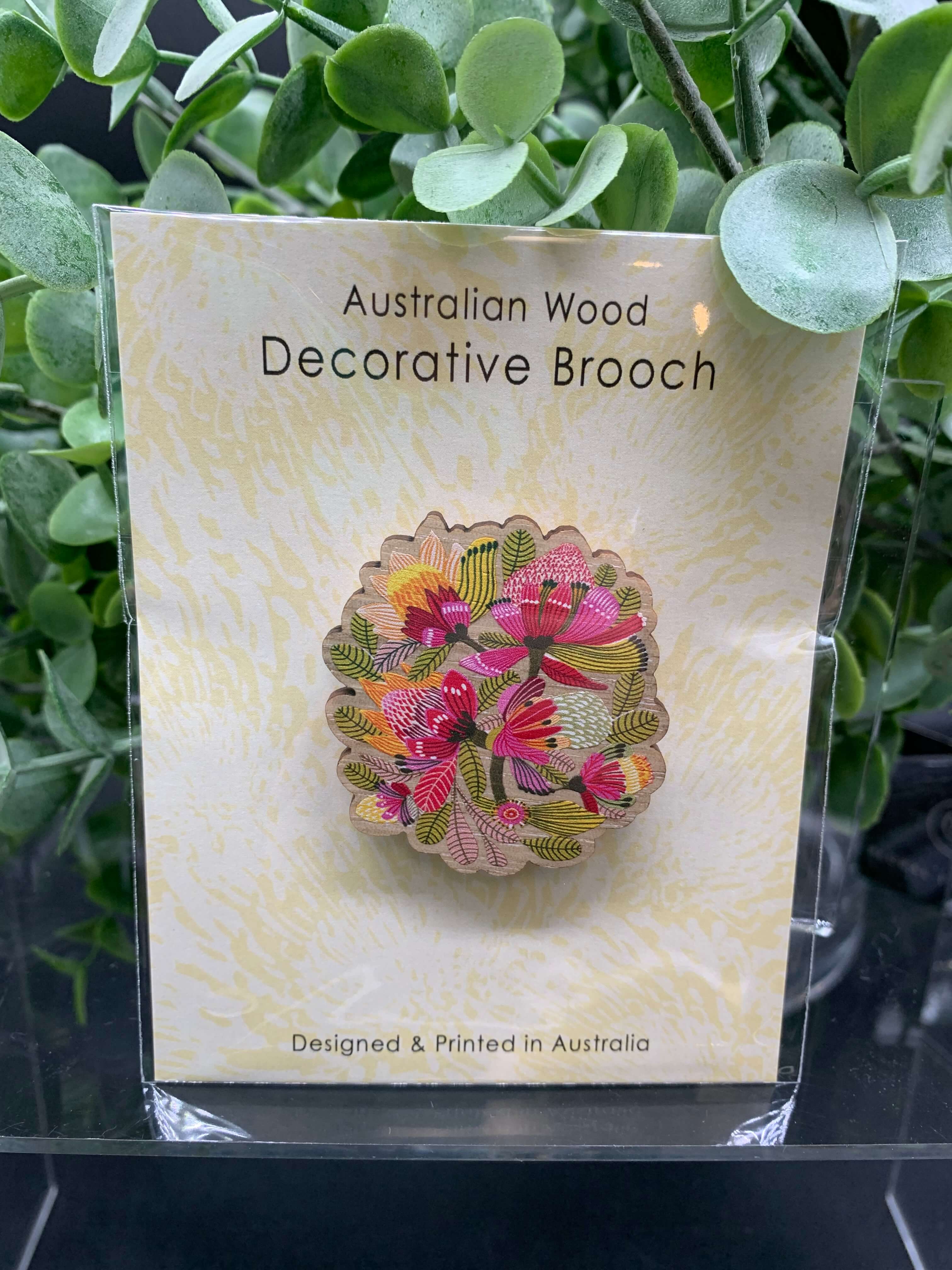 Australian Wooden Brooches