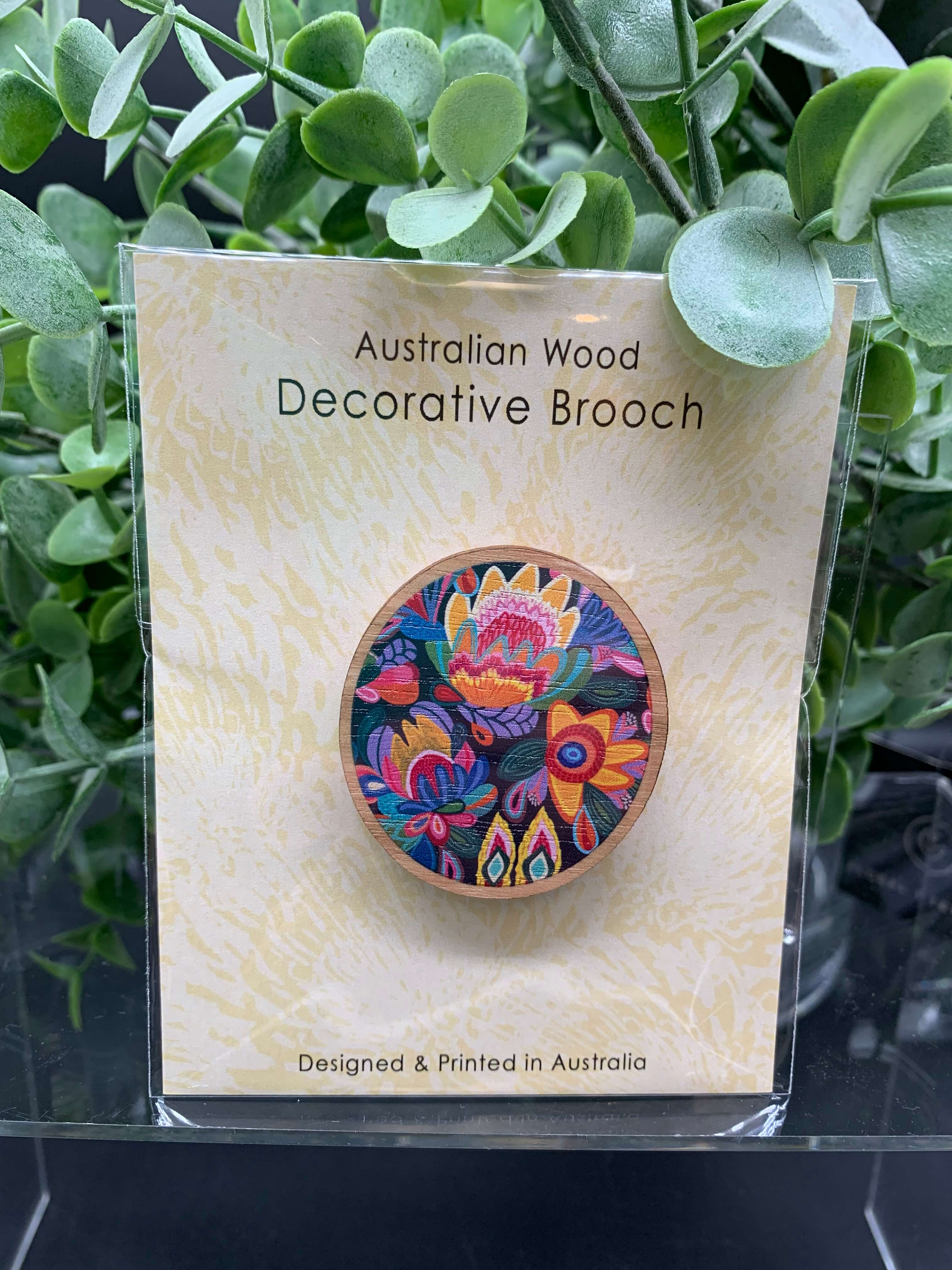 Australian Wooden Brooches