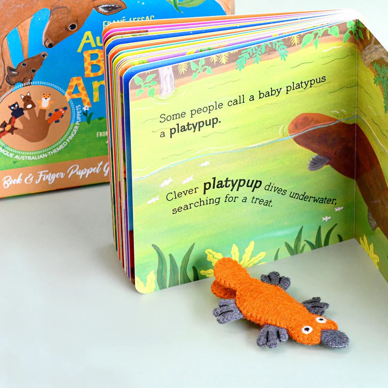 Australian Finger Puppets and Book Set