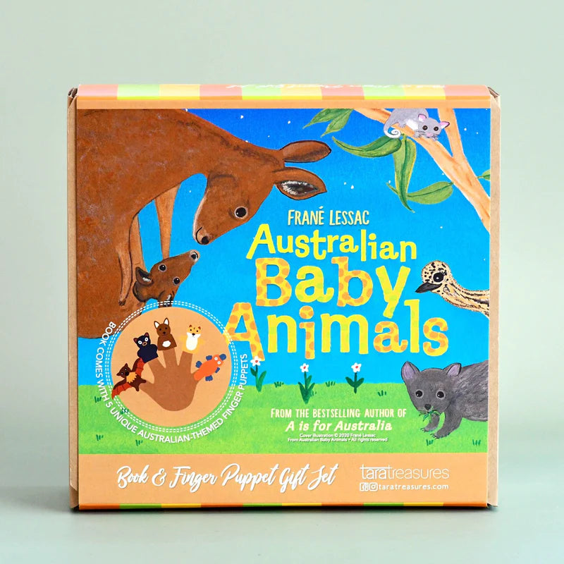 Australian Finger Puppets and Book Set